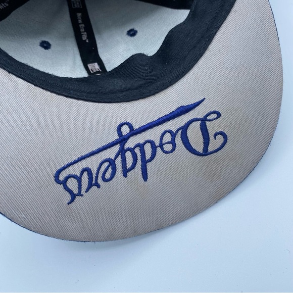 New Era Los Angeles Dodgers Scribed Brim Wool Blend Snapback Cap Royal Blue Hat - Picture 7 of 9
